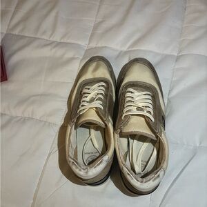 Tory Burch Cream and Gray Sneakers